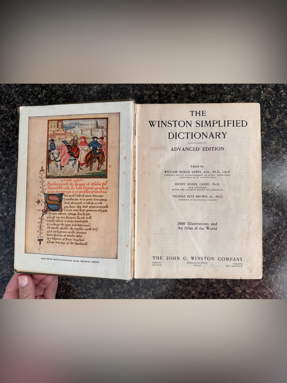 The Winston Simplified Dictionary - Olive Green Hardcover Vintage 1927 USA - Picture 2 of 6